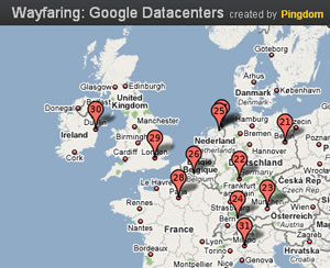 Spredning: Googles europeiske datasentre i dag